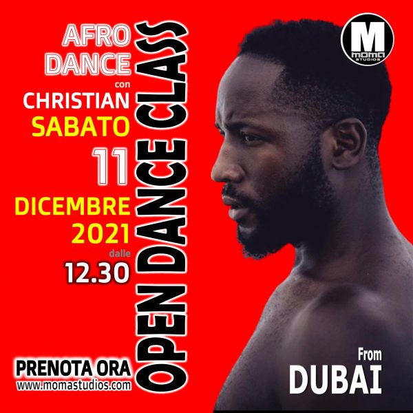 AFRO DANCE con CHRISTIAN  - Sabato 11 dicembre alle 12.30