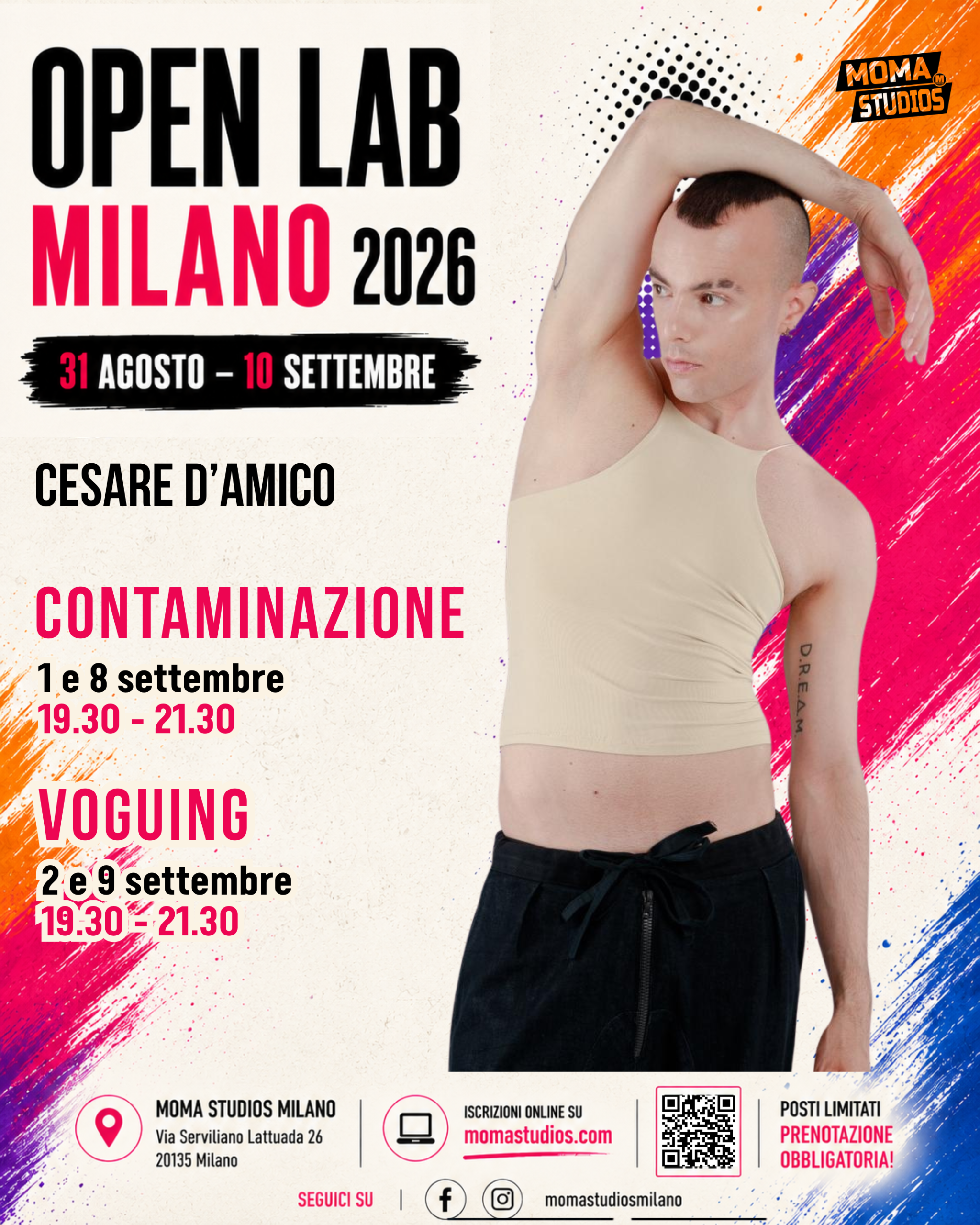 Mercoledì 9 Settembre – Voguing con Cesare – 19:30/21:30