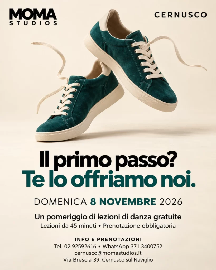 Il primo passo? Te lo offriamo noi - Open Day Moma Studios Cernusco 8 novembre 2026