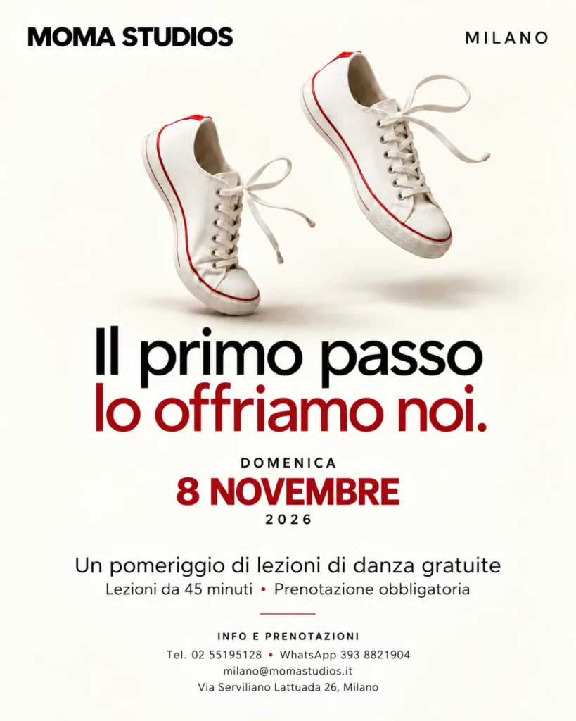 Il primo passo lo offriamo noi - Open Day Moma Studios Milano 8 novembre 2026